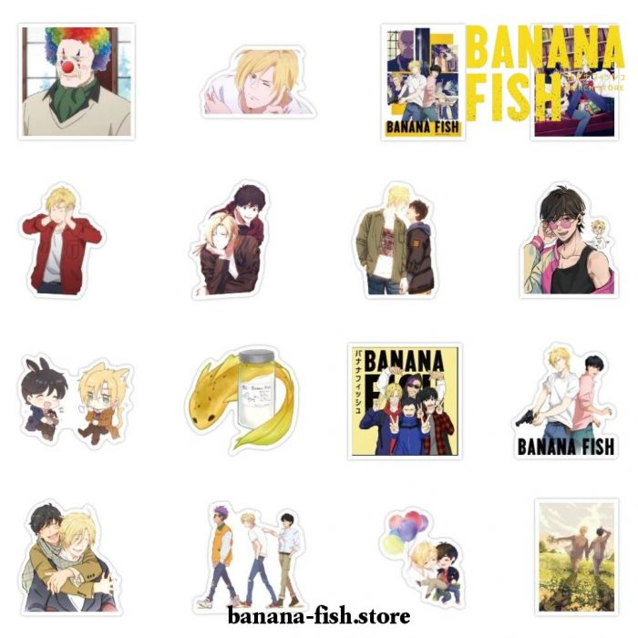 2021 Style 50Pcs Banana Fish Stickers Waterproof