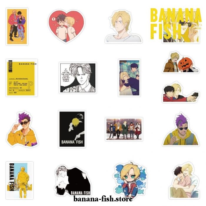 2021 Style 50Pcs Banana Fish Stickers Waterproof