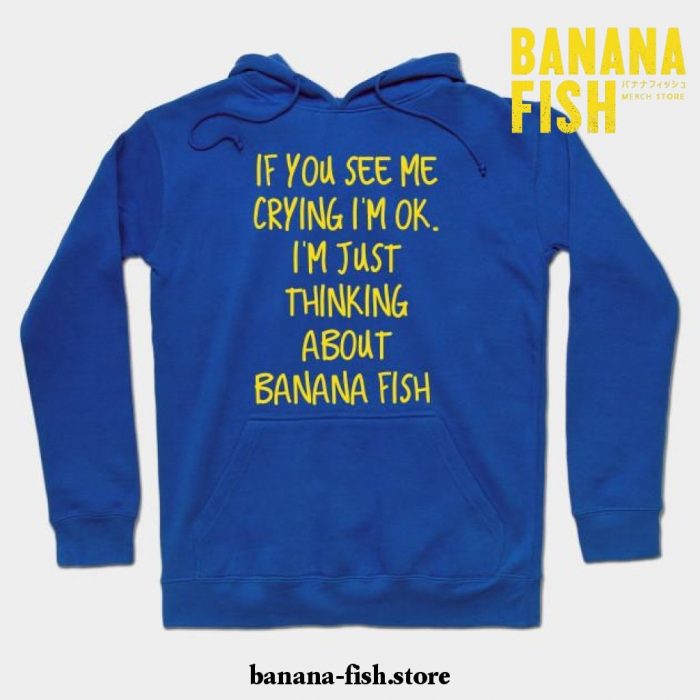 Crying Over Banana Fish Hoodie Blue / S
