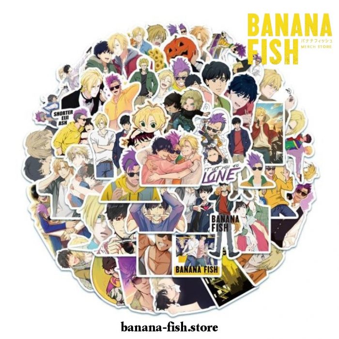 New Style 10/50Pcs Packs Banana Fish Graffiti Stickers Waterproof 50Pcs